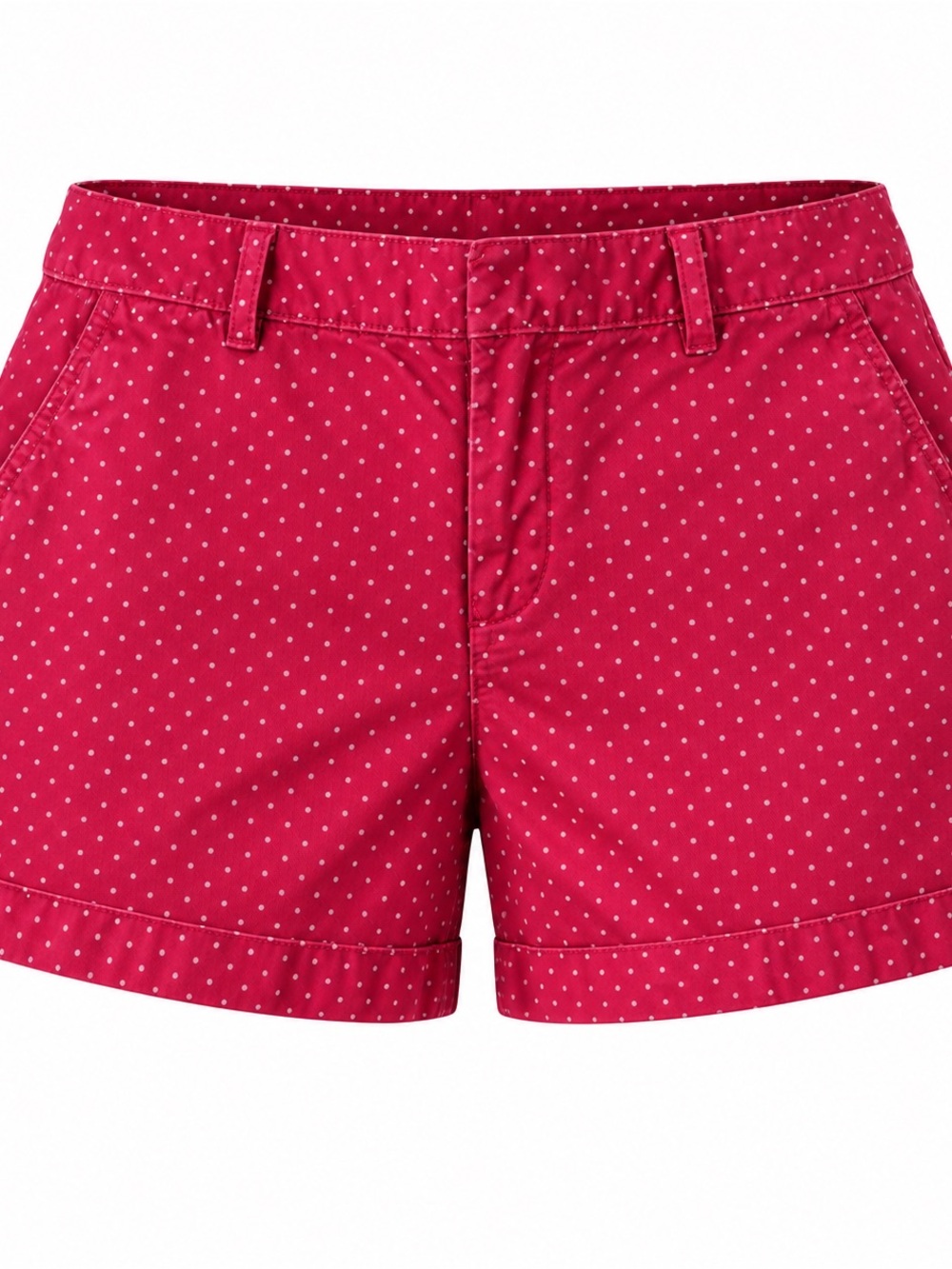 Preppy Y2K Tommy Hilfiger Women's Red Polka Dot Chino Shorts Size 10